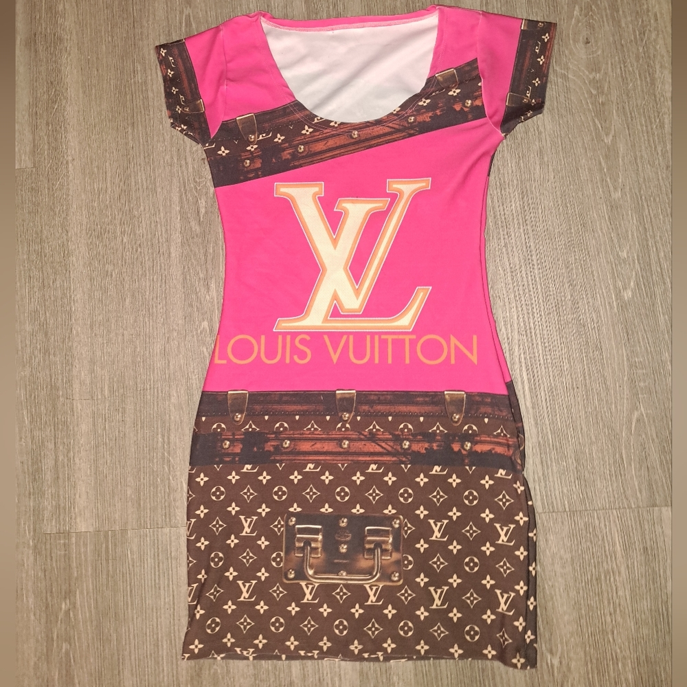 Louis Vuitton Pink and Brown Dress Size Small CUSTOMER